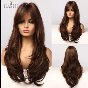 Brown Golden Highlight Heat Resistant Adjust Wig